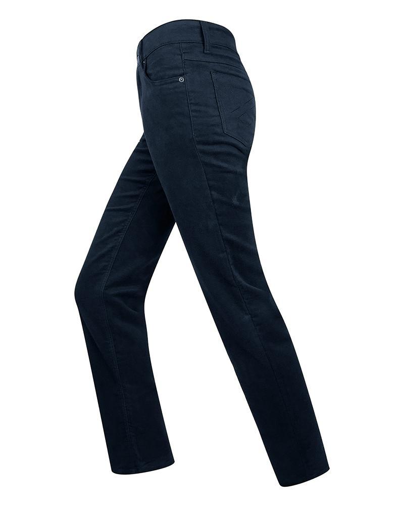 Ryg, ryg, ryg del bekæmpe plisseret Ladies Stretch moleskin jeans dame, marineblå - E-shops