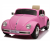 VW Beetle 12V Pink med fjernbetjening og lædersæde