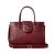 Langley Leather Handbag, oxblood croc print